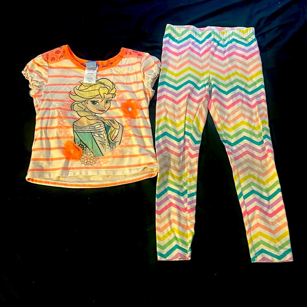 Kids girls Disney Elsa shirt size 6x & ciroo pants size 6x
